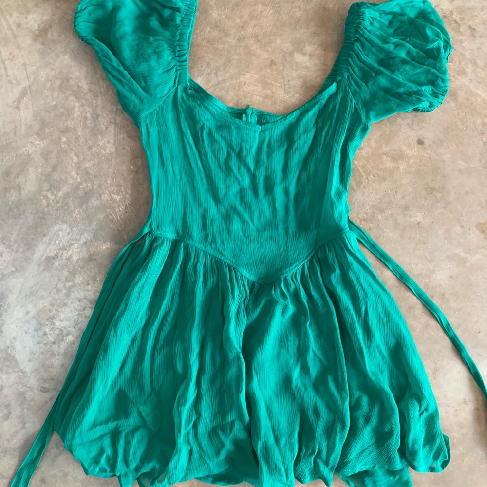 the virgin mini dress in see through green